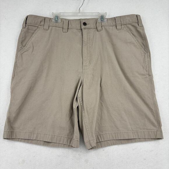 Carhartt Rugged Flex Relaxed Fit Work Shorts Men's Size 44 Tan Canvas 10 Inch - Picture 1 of 11